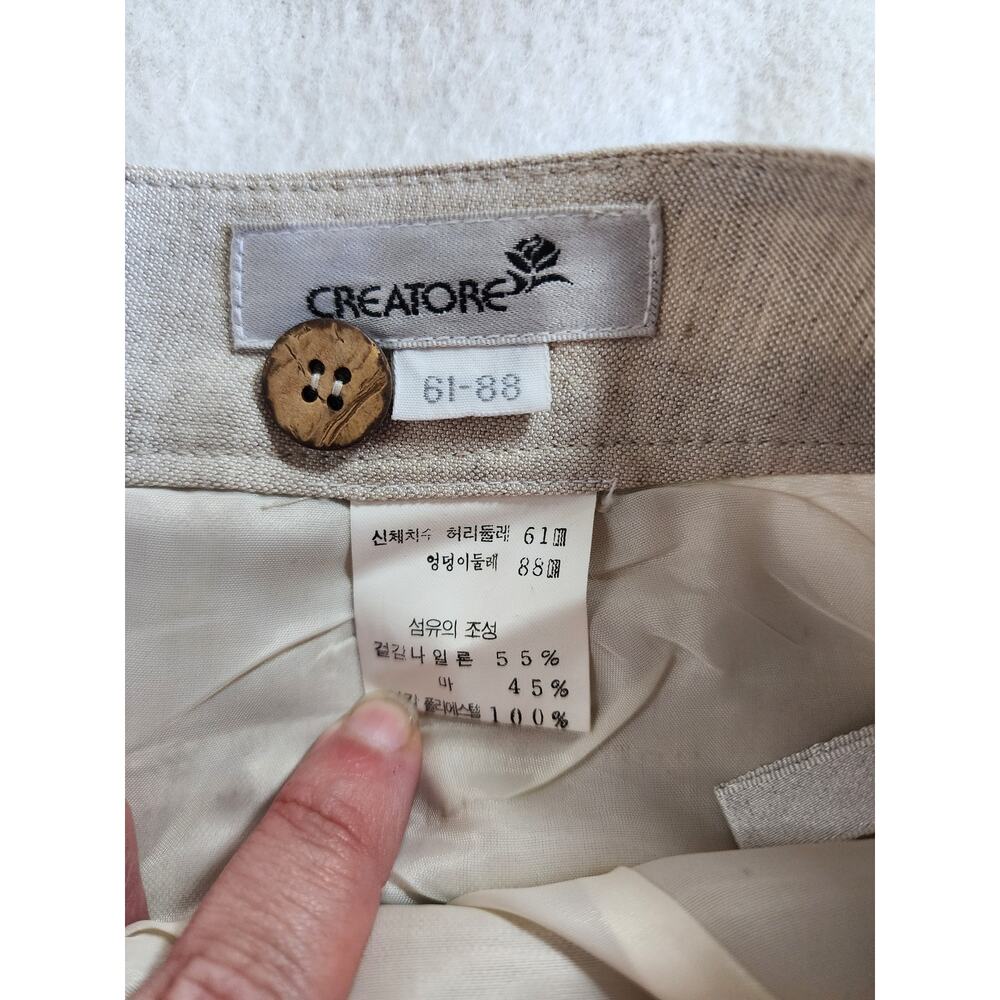 Creatore Korean Streetwear High-Waisted Linen Blend Cargo Utility Pants XXS 0 24 - Picture 3 of 7